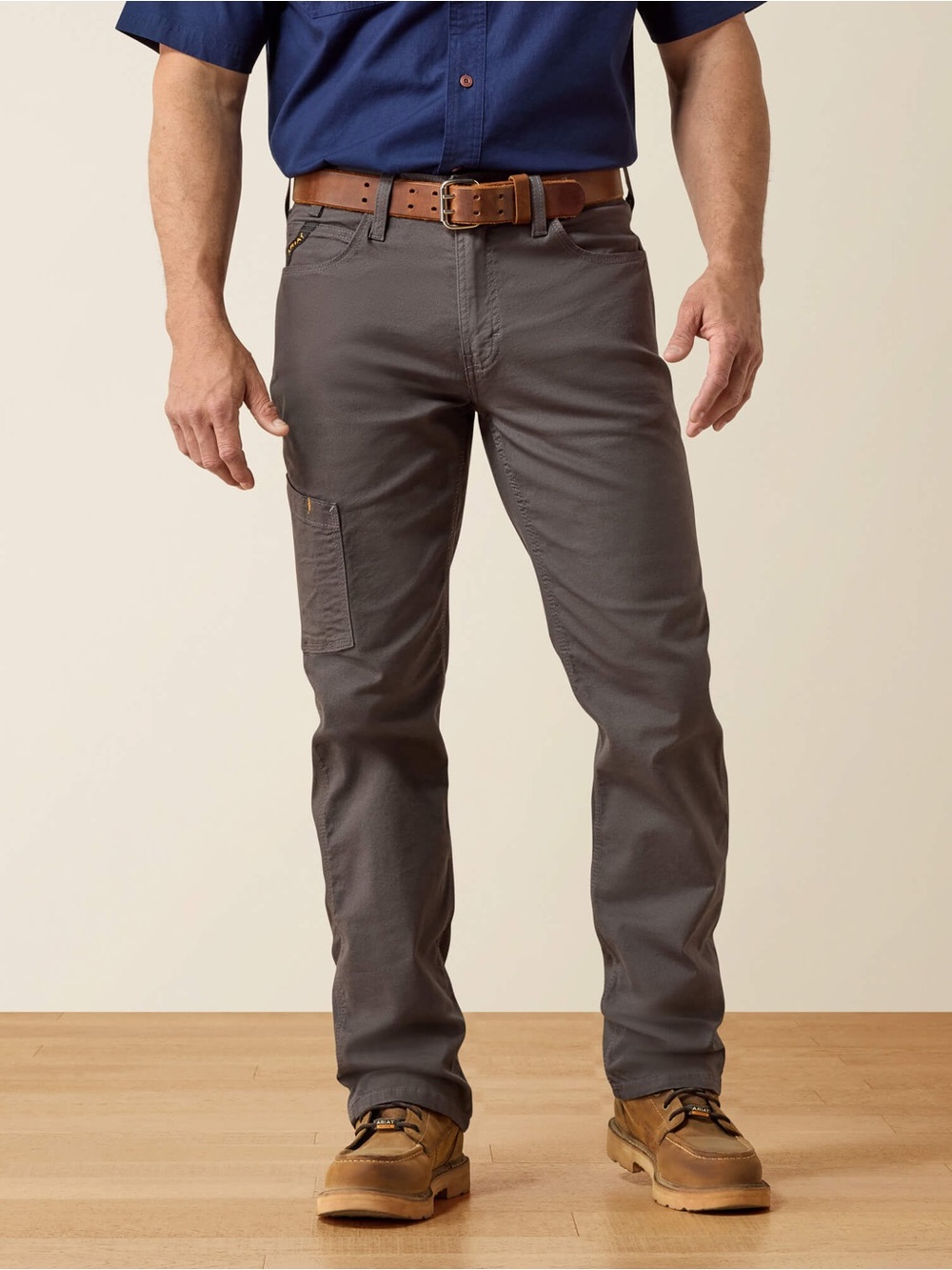 Ariat Rebar M4 Low Rise DuraStretch Made Tough Straight Leg Gray Pants 32x30